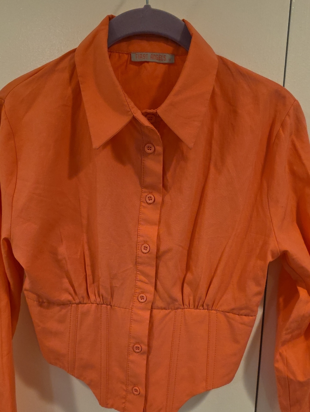 Pink Button-Front Women's Top Medium